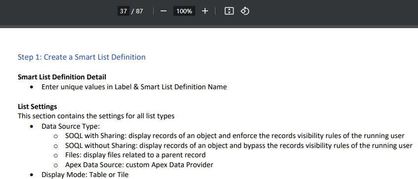 Smart Lists docs